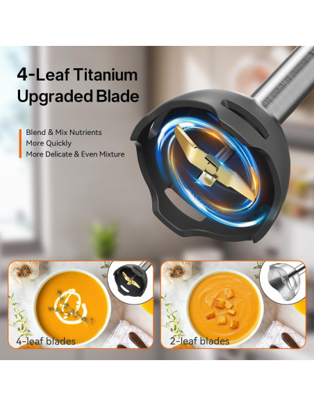 Batidora de Inmersión Anybear JHB528 1100W Acero Inoxidable