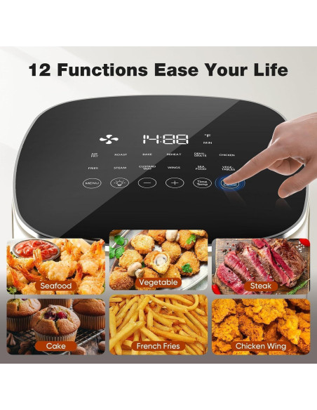 Freidora de Aire Elevon 6QT Digital 12-en-1 Beige 6.0L