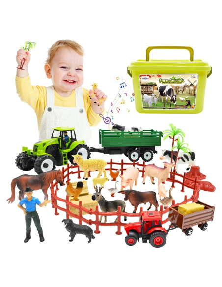 Juguete de Granja BOLZRA con 2 Tractores y Sonido