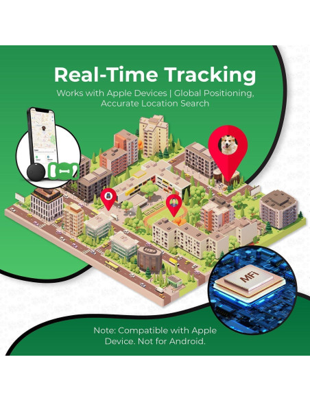 Rastreador de Mascotas Veeind HB16 para iOS - Collar Verde