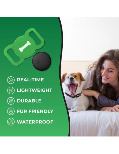 Rastreador de Mascotas Veeind HB16 para iOS - Collar Verde