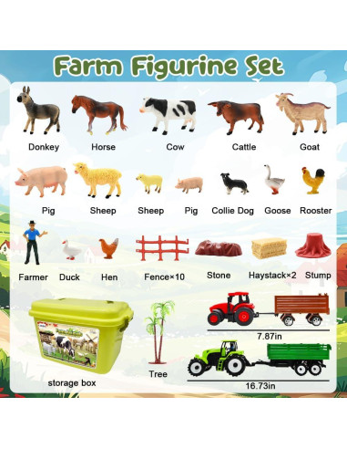 Juguete de Granja BOLZRA con 2 Tractores y Sonido