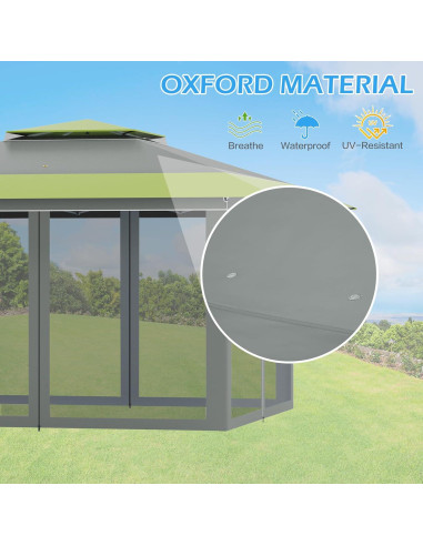 Carpa Pop Up ECOTOUGE 3.96x3.96m con Mosquiteros Gris-Verde