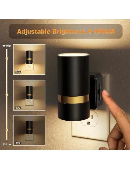 Luz Nocturna LED JandCase con Sensor Automático 3000K - 2 Unidades