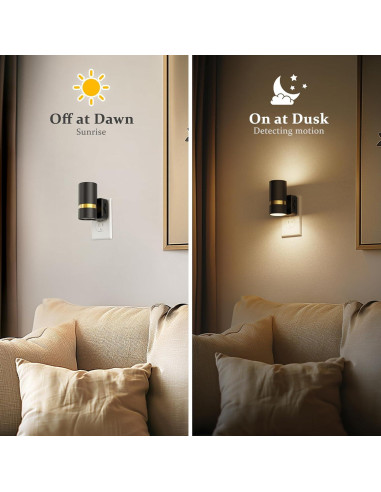 Luz Nocturna LED JandCase con Sensor Automático 3000K - 2 Unidades