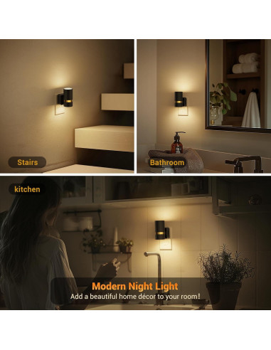 Luz Nocturna LED JandCase con Sensor Automático 3000K - 2 Unidades