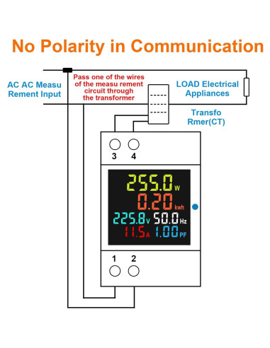 Medidor de energía AC DORHEA 40-300V 100A multímetro LCD