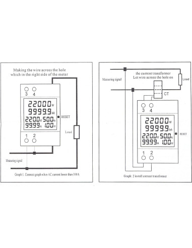 Medidor de energía AC DORHEA 40-300V 100A multímetro LCD