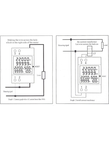 Medidor de energía AC DORHEA 40-300V 100A multímetro LCD