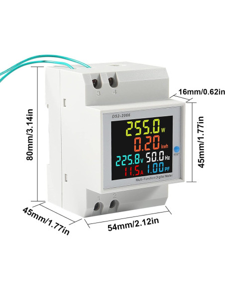 Medidor de energía AC DORHEA 40-300V 100A multímetro LCD