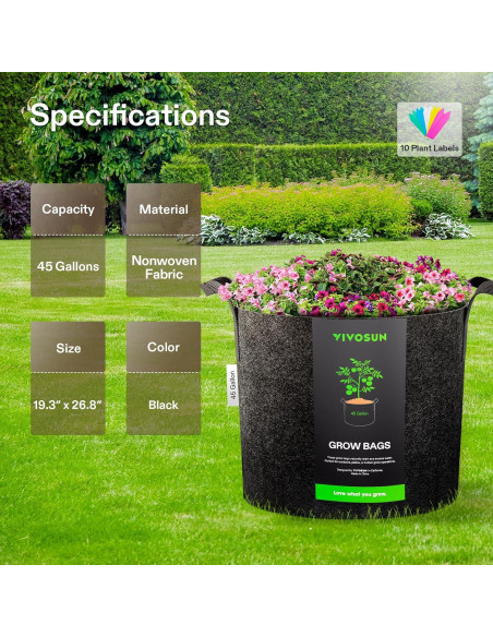 Bolsa de Cultivo VIVOSUN 170 Litros Tela Resistente