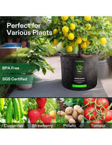 Bolsa de Cultivo VIVOSUN 170 Litros Tela Resistente