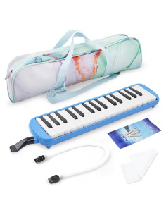 Melódica Soprano Haecsfl 32 Teclas Azul con Accesorios