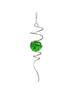 Fonmy Bola de Cristal Verde Espiral 33 cm Decoración Jardín