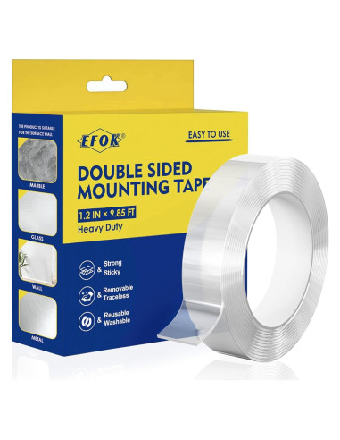 Cinta Doble Cara Nano EFOK 1.2 cm x 3 m Alta Resistencia