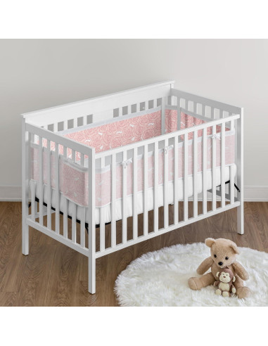 Forro de Cuna de Malla Transpirable Sweet Jojo Rosa Floral