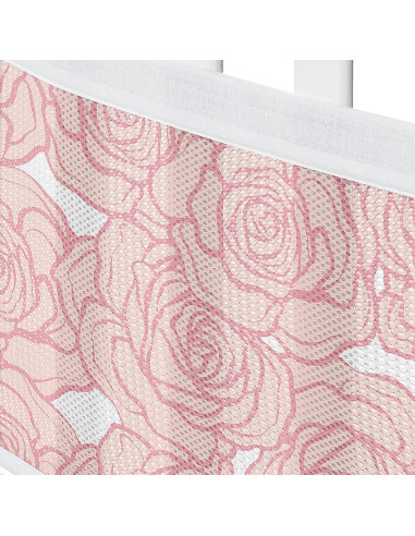 Forro de Cuna de Malla Transpirable Sweet Jojo Rosa Floral