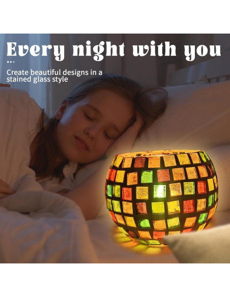 Kit de Portavelas de Mosaico Goldentime - DIY Vidrio 12.7cm