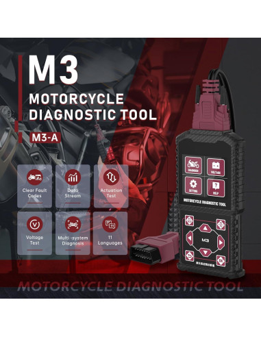 Herramienta de Diagnóstico QPKING M3-A para Motocicleta OBDII