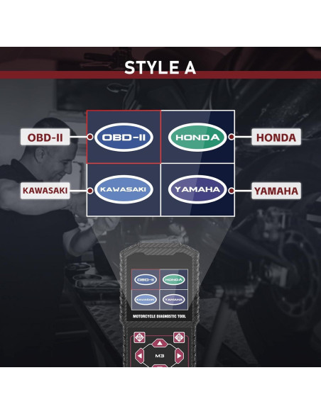 Herramienta de Diagnóstico QPKING M3-A para Motocicleta OBDII