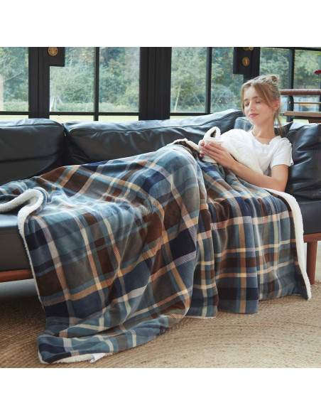 Manta de Sherpa MERRYLIFE 177.8x152.4 cm Color Groenlandia