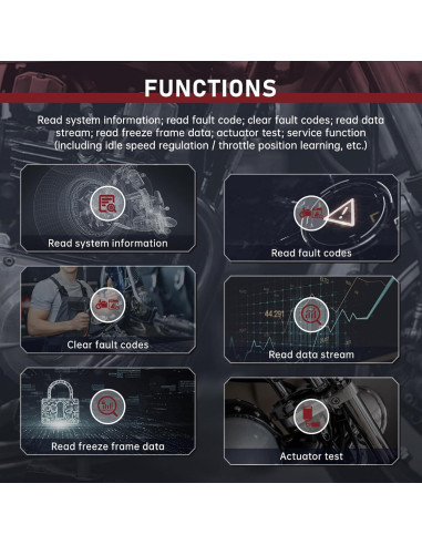 Herramienta de Diagnóstico QPKING M3-A para Motocicleta OBDII