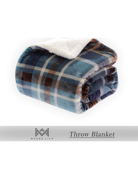 Manta de Sherpa MERRYLIFE 177.8x152.4 cm Color Groenlandia