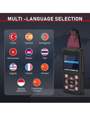Herramienta de Diagnóstico QPKING M3-A para Motocicleta OBDII