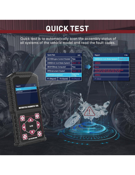 Herramienta de Diagnóstico QPKING M3-A para Motocicleta OBDII