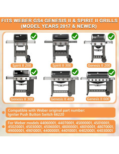 Interruptor de Encendido Weber 66220 para Parrillas Genesis II y Spirit II 2