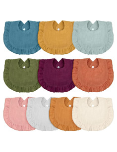 Baberos de Muselina Seematn 10 Pcs para Bebés Unisex