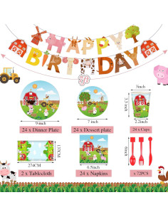 171 Piezas Decoraciones Fiesta Cumpleaños Granja Pajean 2