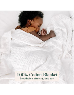 Manta de Bebé Waffle Simka Rose 91x102 cm Algodón Rosa 2