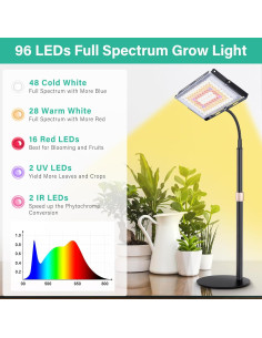 Luz de Crecimiento LBW 40W con 96 LEDs Espectro Completo 2