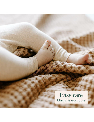 Manta de Bebé Waffle Simka Rose 91x102 cm Algodón Rosa