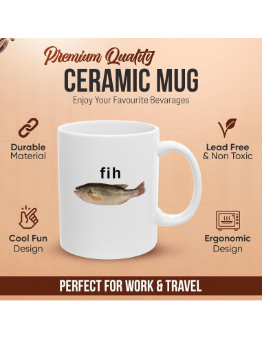 Taza de Meme de Pescado 'Fih' Cerámica 11 oz y 15 oz