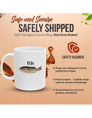 Taza de Meme de Pescado 'Fih' Cerámica 11 oz y 15 oz