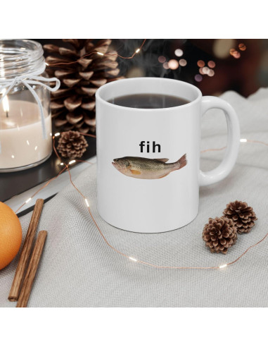 Taza de Meme de Pescado 'Fih' Cerámica 11 oz y 15 oz
