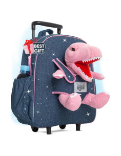 Maleta Rodante Dinosaurio Rosa Naturally KIDS 31.75 cm