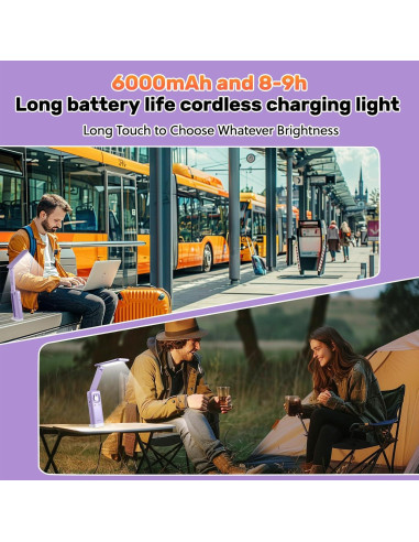 Lámpara de escritorio VAVOFO recargable 6000mAh 15 modos