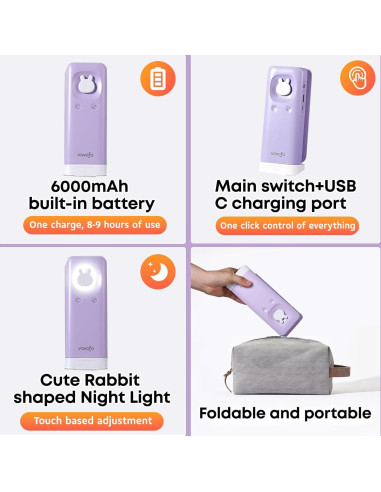 Lámpara de escritorio VAVOFO recargable 6000mAh 15 modos