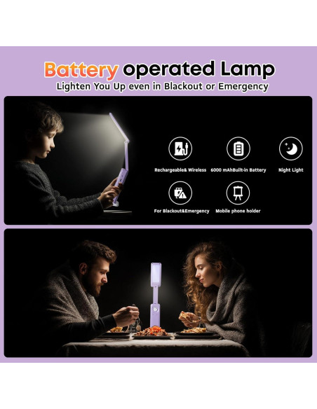 Lámpara de escritorio VAVOFO recargable 6000mAh 15 modos