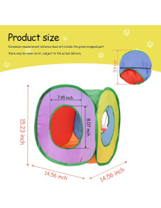 Túnel para Gatos Andiker Cuadrado S Plegable Colorido 50x50 cm 2