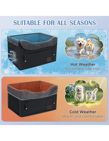 Asiento de Coche para Perros PetsHome Negro 42.5x32.5cm hasta 11kg