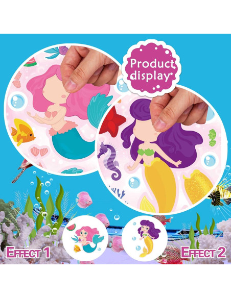 24 Hojas Stickers Sirena DUJAA para Niños y Manualidades