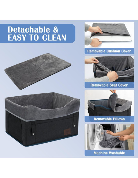 Asiento de Coche para Perros PetsHome Negro 42.5x32.5cm hasta 11kg