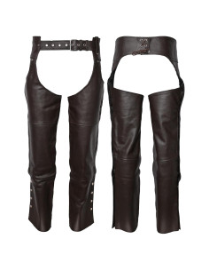 Chaps de cuero Touch&Torn para hombres 76-122 cm negro/marrón