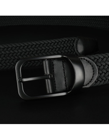 Cinturón Elástico para Hombre Talla Grande 43-75" Negro