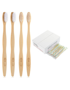 Cepillo de Dientes de Bambú con Pasta Previa - 72 Unidades