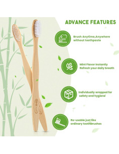 Cepillo de Dientes de Bambú con Pasta Previa - 72 Unidades 2